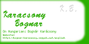 karacsony bognar business card