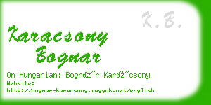 karacsony bognar business card